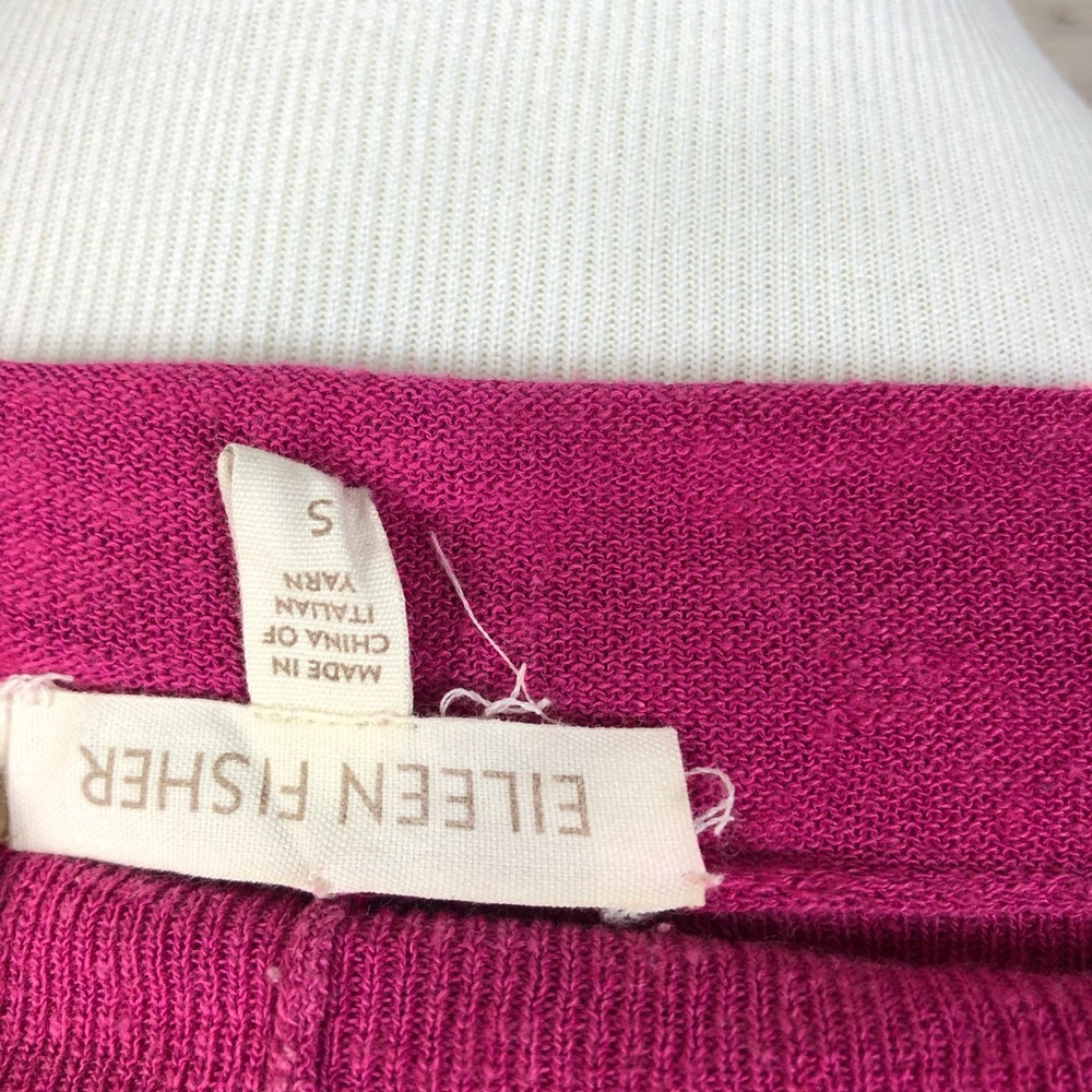 Eileen Fisher Pink Cardigan Open Front - Picture 6 of 7